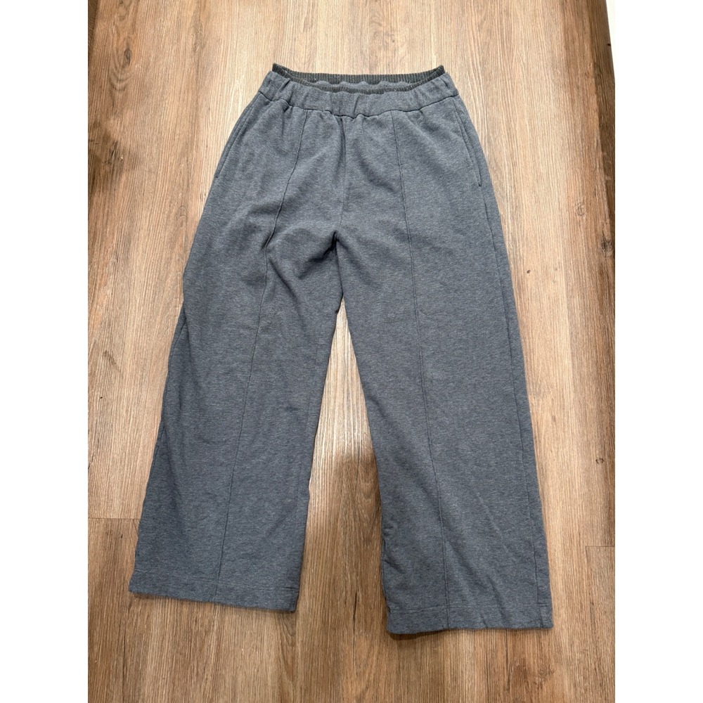 Brunello Cucinelli Gray Monili Trim Pintuck Wide Leg‎ Sweatpants Made in Italy